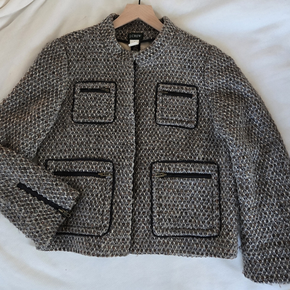 J.Crew Tweed Jacket - Black, Gray, and copper.